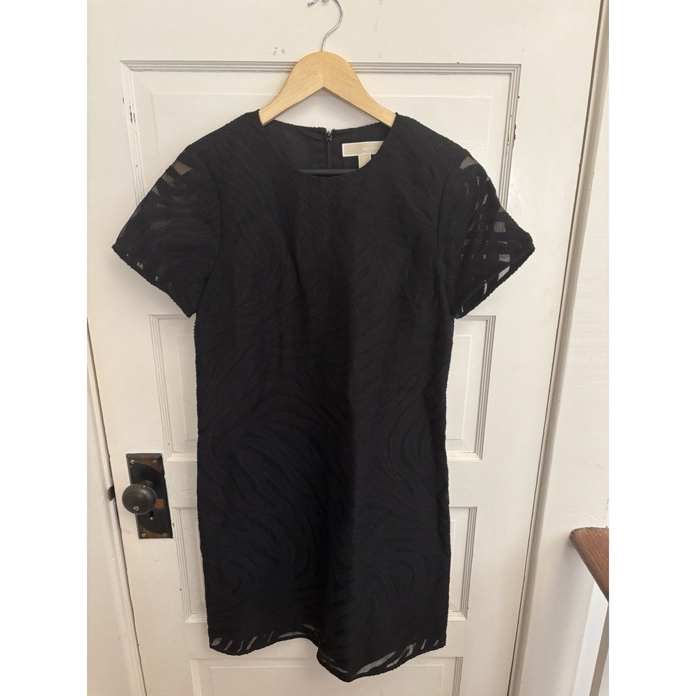 Michael Kors Women's Black Zebra Shift Dress Size‎ Medium
